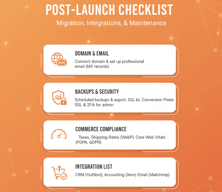 Website migration, integrations and long-term maintenance checklist
