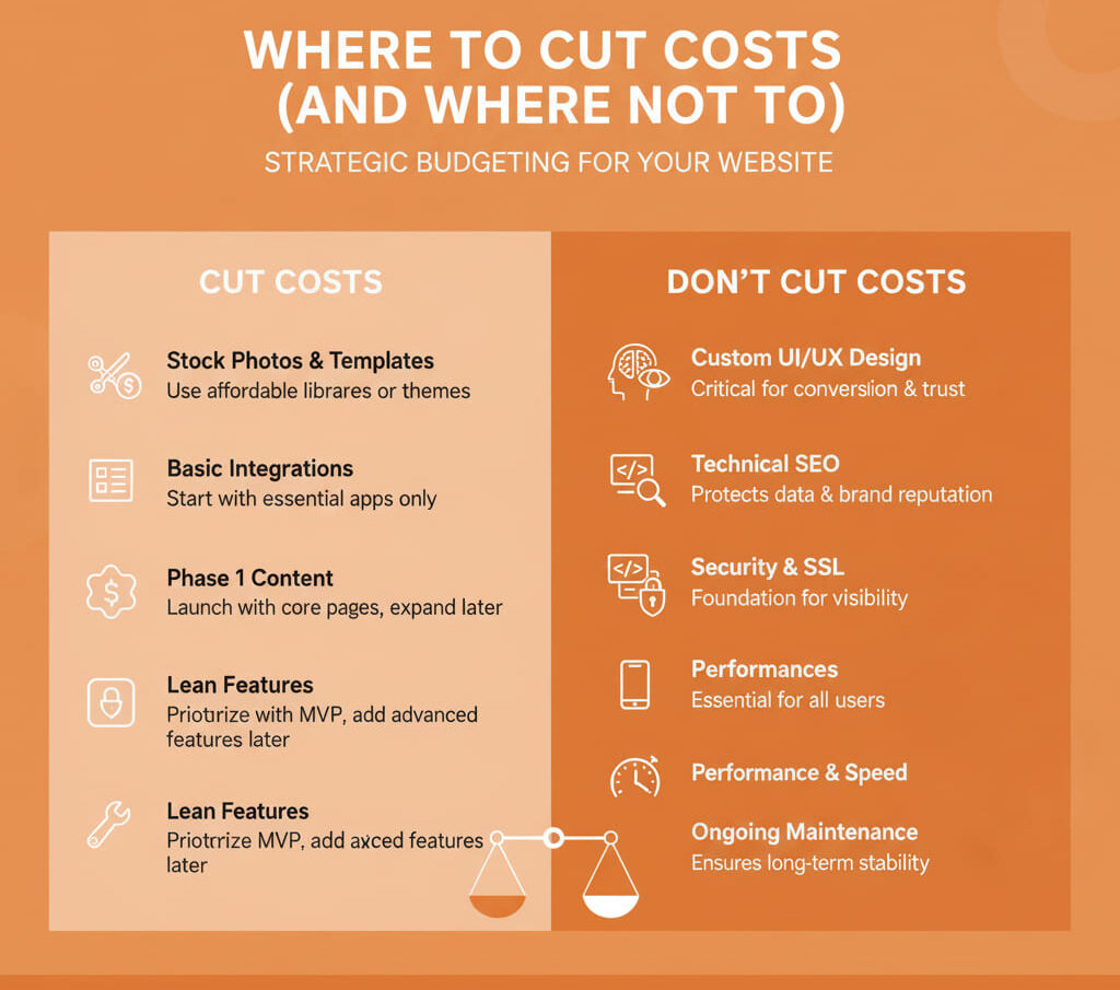 Where to cut web design costs and where not to