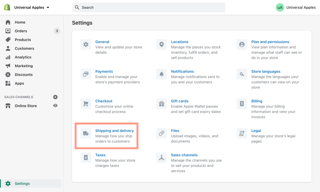 Configure Shipping Zones